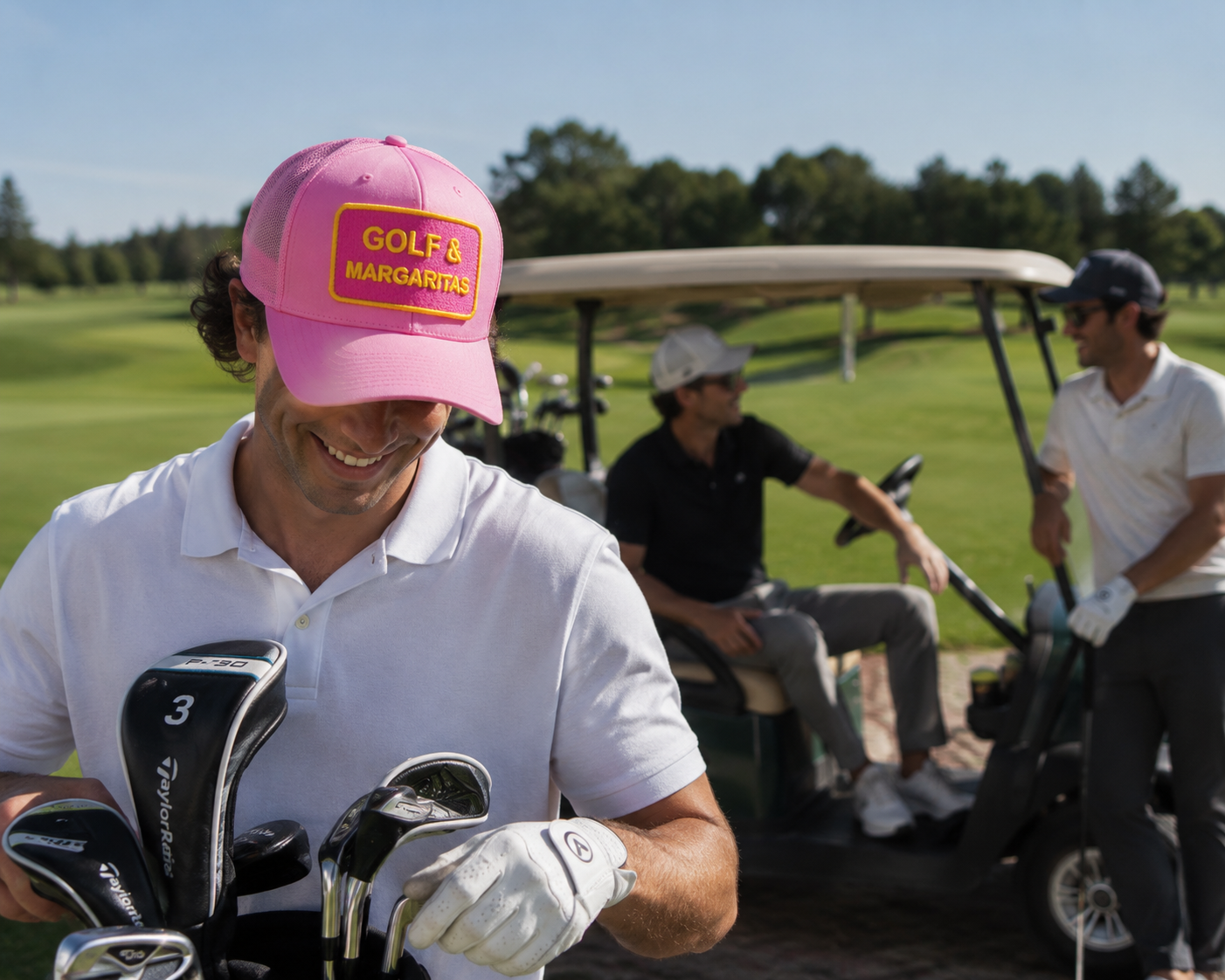 Trucker cap - Golf And Margaritas - pink